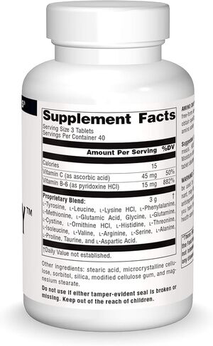 Source Naturals Amino Day - 20 من الأحماض الأمينية ذات الشكل الحر تدعم جودة النظام الغذائي أثناء التغذية - 60 قرصًا in Saudi Arabia