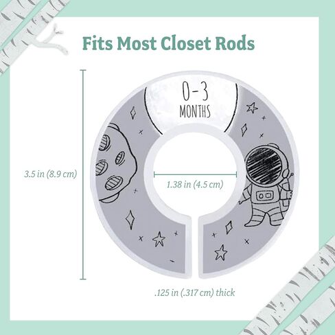 Baby Nest Designs Closet Dividers for Baby Clothes - 7X Baby Clothing Size Age Dividers from Newborn Infant to 24 Months - Boho Baby Clothes Dividers and Nursery Closet Organizer in Kuwait