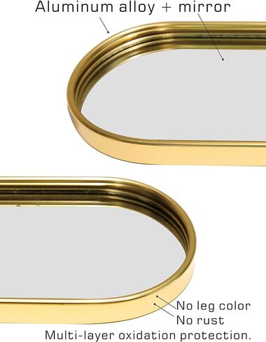 صواني العطور، صينية مرآة ذهبية، صينية تزيين للتزيين، منظم عطور على شكل قلب غير قابل للانزلاق للمجوهرات، الحمام، طاولة القهوة (صغير + كبير) in Kuwait