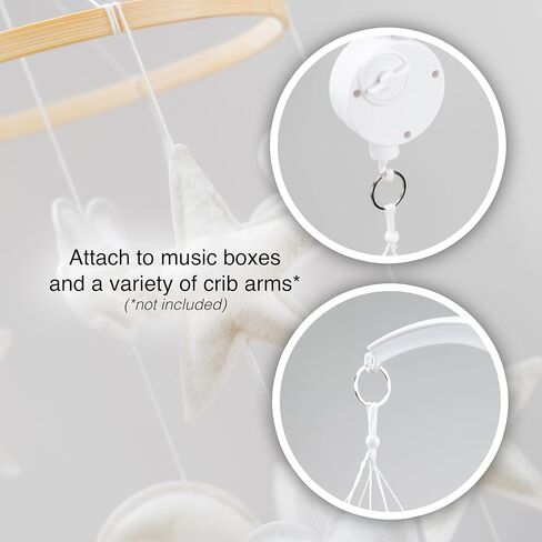 سرير أطفال ستار آند كلاودز - هاتف محمول جميل محايد للجنسين مع سحب بيضاء ونجوم in Kuwait