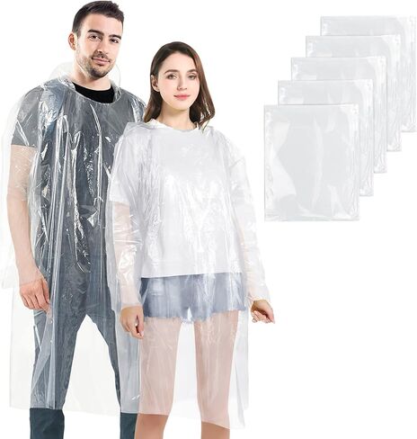 BFONS Rain Ponchos for Adults, Waterproof Ponchos Pack for Theme Parks, Outdoors Rain Coats for Women Men, Rain Jackets in Kuwait