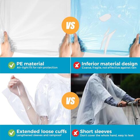 BFONS Rain Ponchos for Adults, Waterproof Ponchos Pack for Theme Parks, Outdoors Rain Coats for Women Men, Rain Jackets in Kuwait