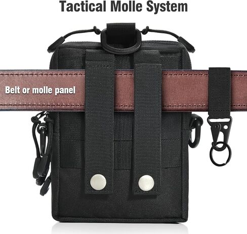 LAFAYI Tactical Molle Pouches with Extra Molle Key Ring Holder Gears - Tactical Compact Water-Resistant EDC Pouch,Tactical Accessories for Men in Kuwait