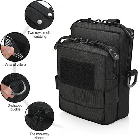 LAFAYI Tactical Molle Pouches with Extra Molle Key Ring Holder Gears - Tactical Compact Water-Resistant EDC Pouch,Tactical Accessories for Men in Kuwait