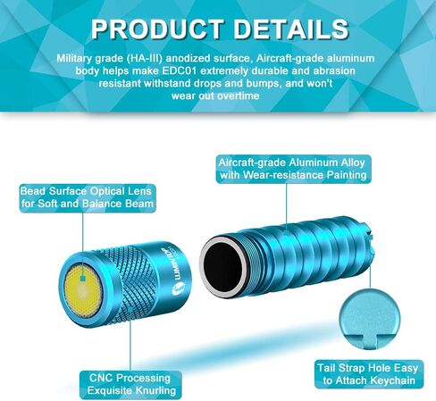 LUMINTOP EDC01 مصباح يدوي بسلسلة مفاتيح 120 لومن جيب EDC مصباح يدوي 36 ساعة يدوم طويلاً IPX8 مقاوم للماء للاستخدام اليومي in Kuwait