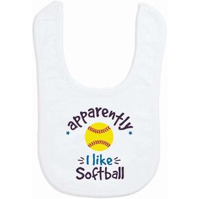 ChalkTalkSPORTS Softball Baby Bib - Soft Microfiber - Softball Baby Gift in Kuwait