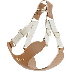 VOOCOO Dog Harness and Leash Set, No Pull No Choke Neck & Chest Adjustable Pet Harness for Small, Medium Dogs, Soft PU Leather Dog Harness with Reflective Anti-Twist Dog Leash for Puppy, Kitten, Cats in Kuwait
