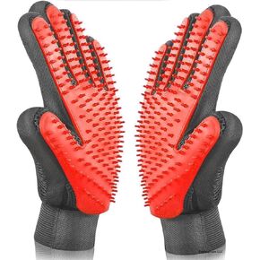 قفازات فلافي بادي للعناية بالحيوانات الأليفة للكلاب والقطط - قفازات فرشاة تدليك لطيفة لإزالة الشعر لإزالة التساقط والغسيل، فرو طويل وقصير - زوج واحد (أزرق) in Kuwait