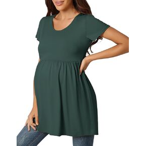 قمصان تونك للأمومة على شكل طفل ناعم عثرة تونك للأمومة قمصان الحمل ملابس يومية غير رسمية in Kuwait