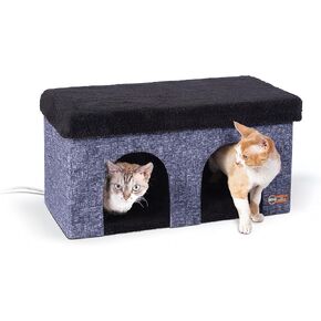 K&H Pet Products Thermo-Kitty Playhouse بيت القطط المُدفأ وخدش القطط من الورق المقوى القابل لإعادة التعبئة فقط (عبوتان) 12 × 14 بوصة in Kuwait
