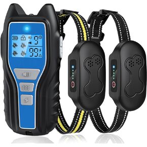 طوق صدمات للكلاب من owvtrg لكلبين (15-150 رطلًا) طوق تدريب كهربائي مقاوم للماء وقابل لإعادة الشحن مع جهاز تحكم عن بعد للكلاب الصغيرة والمتوسطة والكبيرة مع صوت تنبيه واهتزاز وصدمة آمنة وأوضاع مصباح يدوي (أزرق) in Kuwait