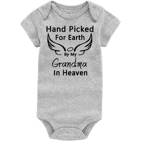 Amberetech Baby Romper Hand Picked For Earth By My Grandpa/Grandma in Heaven Baby Boys Girls Bodysuit