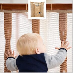 Roving Cove Banister Guard and Railing Safety Net for Baby Proofing - Almond Brown in Saudi Arabia