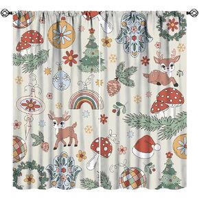 Boho Floral Vintage 70s Window Curtains, Hippie Bright Orange Flowers Groovy Blackout Drapes for Kids,Abstract Funny Art Print for Boys Girls Room Living Room 42x63in in Kuwait