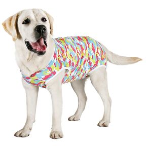 Etdane Dog Recovery Suit After Surgery Onesies Female Male Dog Surgical Vest Pet E-Collar Alternative for Small Medium Dog Blue/X-Small