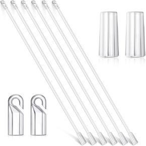 6 Pieces 12 Inches Blind Wand Vertical Blinds Replacement Parts Blind Rod with Hook and Grip Clear Plastic Blind Opener Long Window Blind Stick Tilt Rod in Kuwait