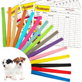 Caninary 15 Different Colored Puppy Collars for Litter with 6 Record Keeping Charts, Adjustable Puppy Collars for Small Puppies, Serving as Soft Nylon Puppy Identification Collars in Saudi Arabia