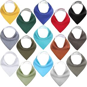 modacraft 15 حزم باندانا لعاب المرايل للطفل صبي فتاة، لينة ماصة المرايل الطفل، للجنسين الصلبة اللون القطن العضوي المرايل المرايل التسنين طفل مع يستقر قابل للتعديل للحفاظ على جفاف الطفل in Kuwait