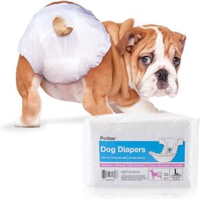 Disposable Dog Diapers | Female Dog Diapers |Puppy Diapers, Diapers for Dogs in Heat, or Dog Incontinence Diapers (12 Count, X-Large)