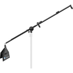 LimoStudio Boom Arm with Light Stand Tripod Mount, Max 82 inch Long Crossbar Arm, Length Adjustable, Compatible with Any Tripod Stand, Counter Weight Sand Bag, AGG289 in Kuwait