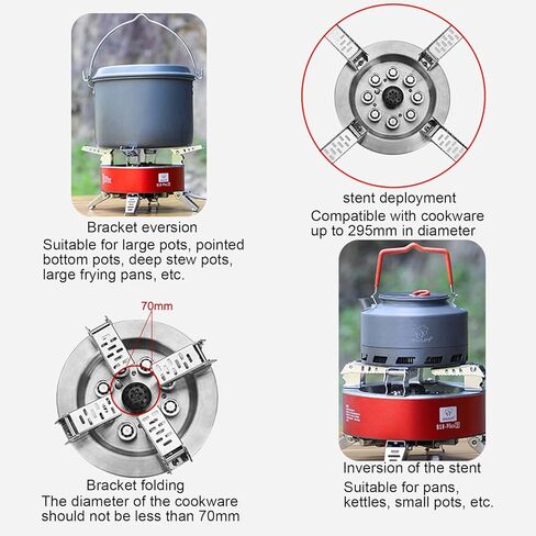 BULIN AirOka B18 Puls 23800W Alloy Portable Picnic Camping Stove Windproof Design Gas Cooking Burner with Piezo Ignition and Carrying Case Foldable Stove for Outdoor BackpackingHikingPicnicCar in Kuwait