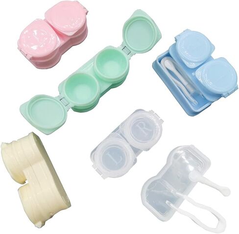 12 عبوة من حافظة هاتف بعدسات لاصقة بغطاء قلاب مع ملقاط وأدوات إزالة حاوية تخزين متنوعة بألوان ماكارون, ماكارون كولورز, 6*2.8*1.3CM, لا in Kuwait