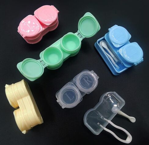 12 عبوة من حافظة هاتف بعدسات لاصقة بغطاء قلاب مع ملقاط وأدوات إزالة حاوية تخزين متنوعة بألوان ماكارون, ماكارون كولورز, 6*2.8*1.3CM, لا in Kuwait