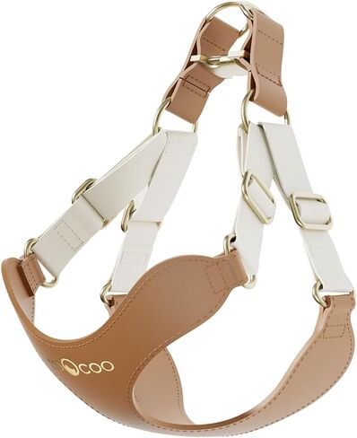 VOOCOO Dog Harness and Leash Set, No Pull No Choke Neck & Chest Adjustable Pet Harness for Small, Medium Dogs, Soft PU Leather Dog Harness with Reflective Anti-Twist Dog Leash for Puppy, Kitten, Cats in Kuwait