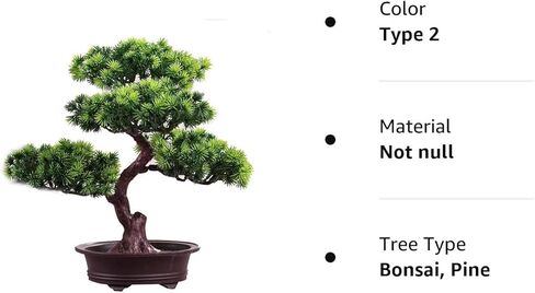 MAYiT Artificial Bonsai Welcoming Pine Tree, Simulation Potted Plant DIY Decorative Bonsai, Desk Display Fake Tree Pot Ornaments for Home, Office, Shop in Kuwait