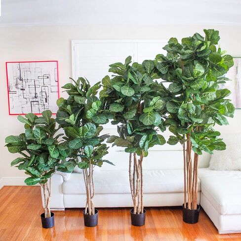 Nearly Natural 6ft Fiddle Leaf Fig Artificial Trees, 72in, Green in Saudi Arabia
