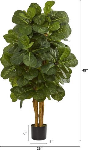Nearly Natural 6ft Fiddle Leaf Fig Artificial Trees, 72in, Green in Saudi Arabia