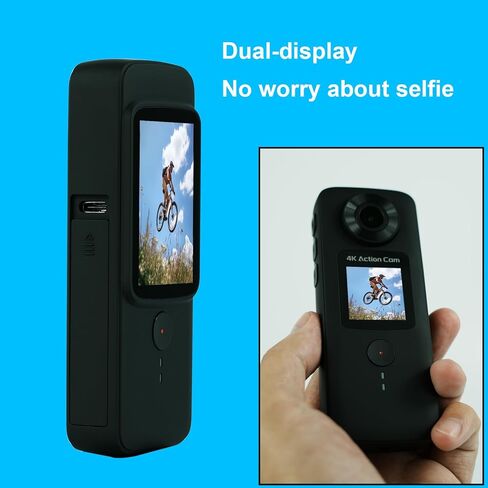 كاميرا Onous Action Camera 4K 30FPS الرياضية كاميرا واي فاي للدراجة كاميرا محمولة باليد كاميرا مقاومة للماء للجيب وكاميرا تسجيل فيديو للسفر مع تثبيت EIS بطاريات 2X 1800 مللي أمبير في الساعة ومجموعة ملحقات in Kuwait