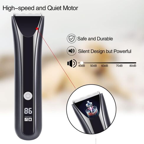 Dog Razor- pet Beauty Scissors Set Low Noise Rechargeable Cordless Electric Mute Barber, Suitable for Dogs, Cats and Other Pets (Blue) in Kuwait