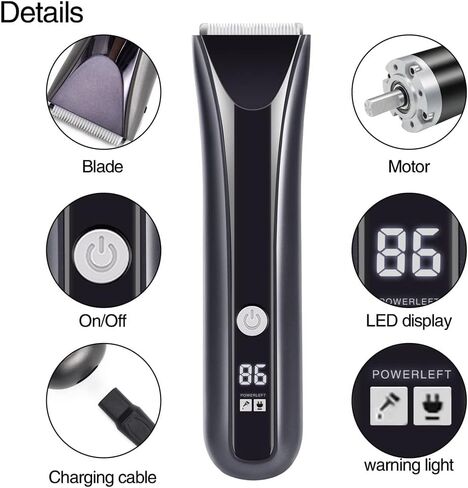 Dog Razor- pet Beauty Scissors Set Low Noise Rechargeable Cordless Electric Mute Barber, Suitable for Dogs, Cats and Other Pets (Blue) in Kuwait