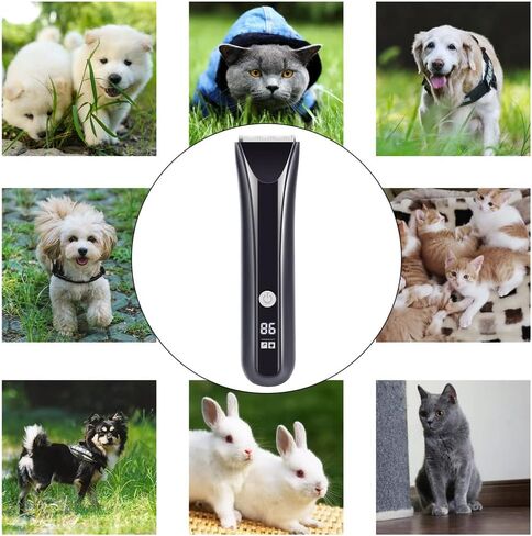 Dog Razor- pet Beauty Scissors Set Low Noise Rechargeable Cordless Electric Mute Barber, Suitable for Dogs, Cats and Other Pets (Blue) in Kuwait