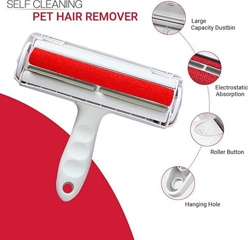 مزيل شعر الحيوانات الأليفة من ZP-PY - مزيل شعر الكلاب والقطط قابل لإعادة الاستخدام، للأريكة والغطاء ومقاعد السيارة والخرز والأثاث، أداة إزالة فراء الحيوانات ذات بكرة الوبر المطورة in Saudi Arabia