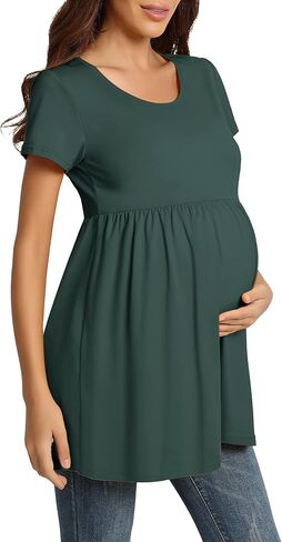 قمصان تونك للأمومة على شكل طفل ناعم عثرة تونك للأمومة قمصان الحمل ملابس يومية غير رسمية in Kuwait