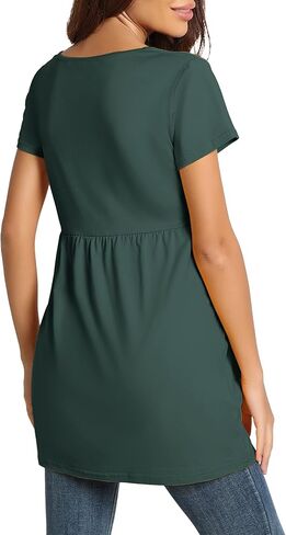 قمصان تونك للأمومة على شكل طفل ناعم عثرة تونك للأمومة قمصان الحمل ملابس يومية غير رسمية in Kuwait