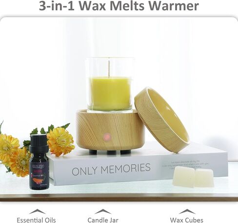 موقد تسخين الشمع - موقد سيراميك 3 في 1 للزيوت العطرية الكهربائية المعطرة لتدفئة الشمع، مذيب الشموع للمنزل والمكتب وغرفة النوم والحمام وغرفة المعيشة هدية وديكور in Kuwait