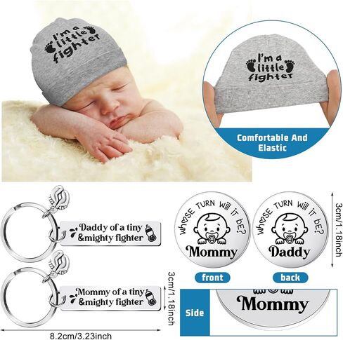 مجموعة هدايا ملابس أطفال من Toulite NICU Preemie مجموعة هدايا ملابس أطفال Preemie قبعة جوارب Preemie مع عملة سلسلة مفاتيح لاستحمام الطفل Preemie in Kuwait