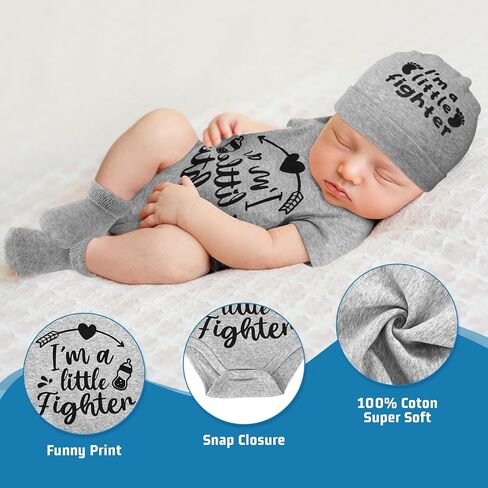 مجموعة هدايا ملابس أطفال من Toulite NICU Preemie مجموعة هدايا ملابس أطفال Preemie قبعة جوارب Preemie مع عملة سلسلة مفاتيح لاستحمام الطفل Preemie in Kuwait