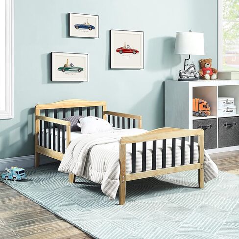 Olive & Opie Twain Toddler Bed, Natural/Black in Saudi Arabia