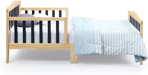 Olive & Opie Twain Toddler Bed, Natural/Black in Saudi Arabia