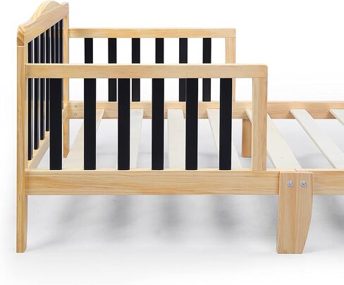 Olive & Opie Twain Toddler Bed, Natural/Black in Saudi Arabia