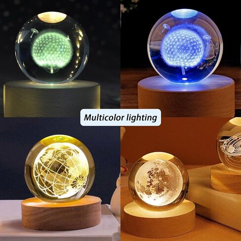 ZILAMGOO Wood Light Display Base with Remote Control | Circular Wooden LED Light Base for Crystal Balls, Resin Art | Multiple Colors Adjustable LED Light Display Base (2.3'') in Kuwait