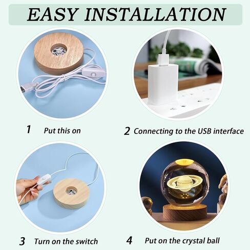 ZILAMGOO Wood Light Display Base with Remote Control | Circular Wooden LED Light Base for Crystal Balls, Resin Art | Multiple Colors Adjustable LED Light Display Base (2.3'') in Kuwait