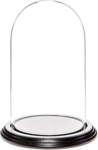 Plymor 4.5" x 8" Glass Display Dome Cloche (Black MDF Wood Base) in Saudi Arabia