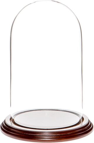 Plymor 4.5" x 8" Glass Display Dome Cloche (Black MDF Wood Base) in Saudi Arabia