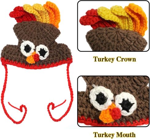 رايبت زي الديك الرومي للقطط - قبعة تركيا للحيوانات الاليفة لعيد الشكر للقطط والكلاب الصغيرة in Kuwait