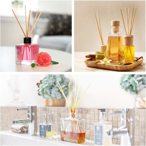 اكسكيس 120 قطعة من اعواد القصب البديلة، 60 قطعة من اعواد الروطان الخشبية (لون طبيعي) + 60 قطعة من عصي اعادة تعبئة موزع القصب الفايبر (لون اسود) - 10 انش × 4 ملم (120، 10 انش × 4 ملم) in Kuwait